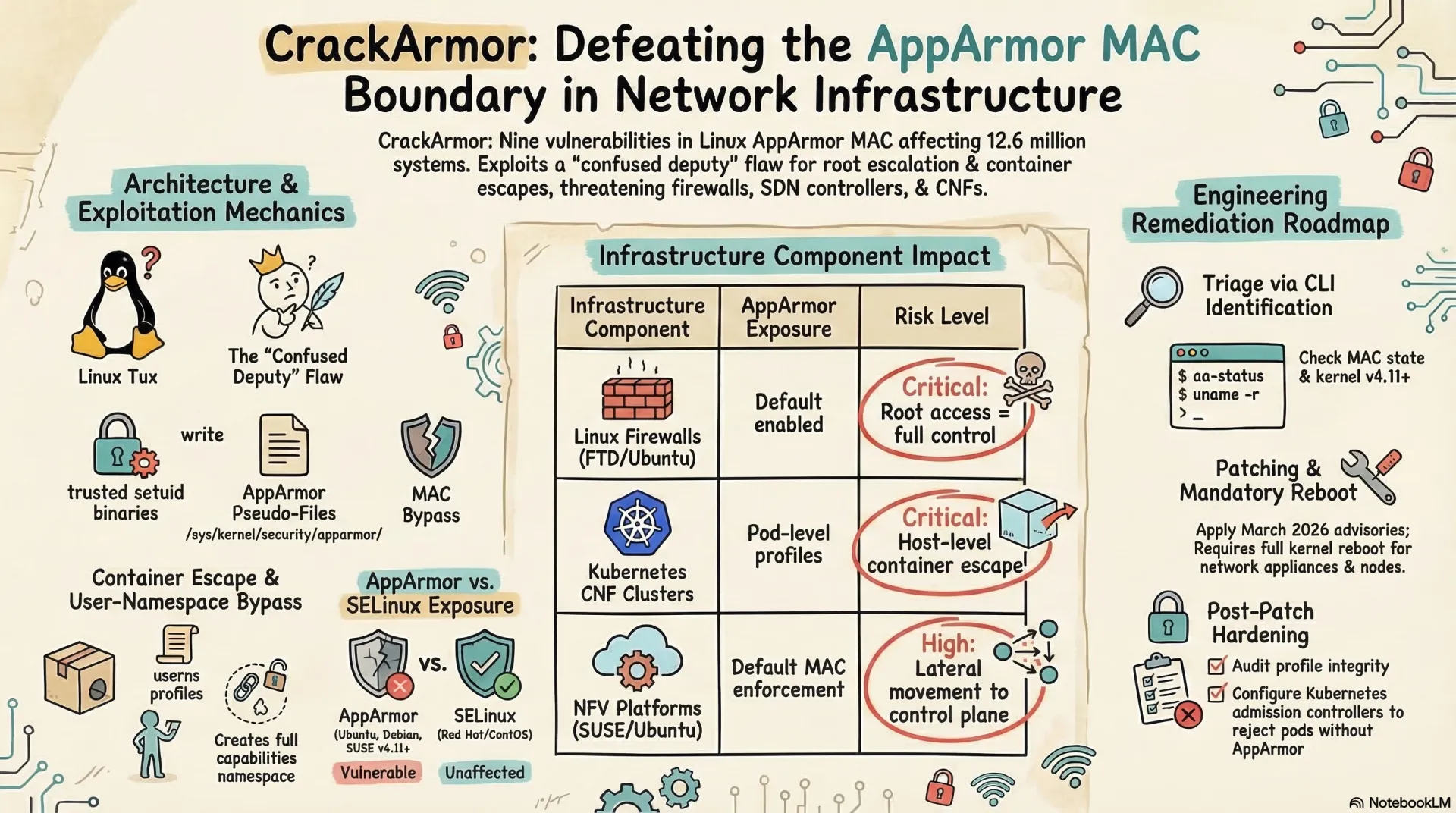 Linux AppArmor CrackArmor Vulnerabilities Overview
